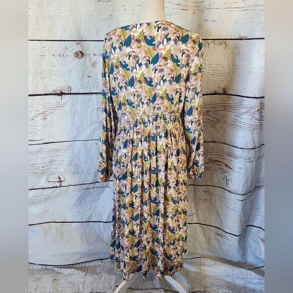 Boden Susannah Smocked Toucan Print Dress Size 14L - Picture 6 of 9